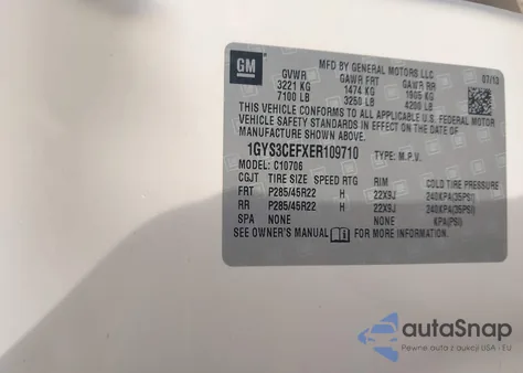 2014 Cadillac Escalade Premium z USA, uszkodzony, nr VIN 1GYS3CEFXER109710